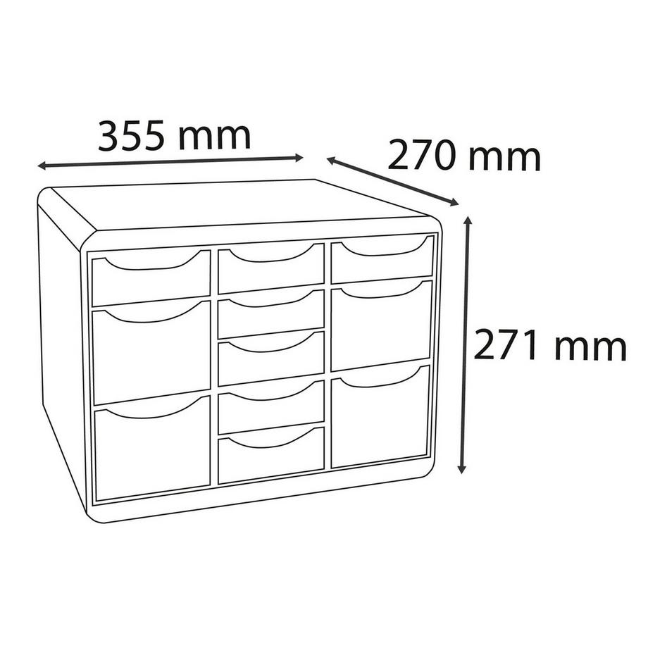 Exacompta Moule de classement Storebox Multi 11 tiroirs Black Office  