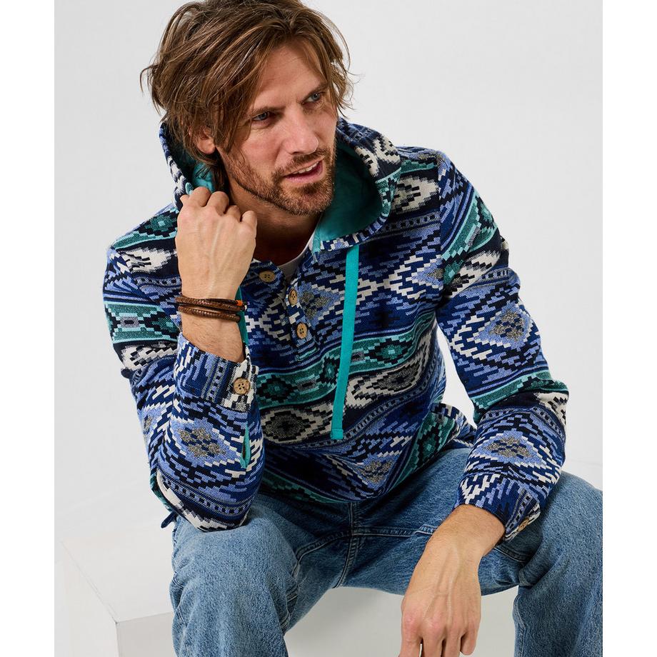 Joe Browns Jacquard Gestreifter Kapuzenpullover  