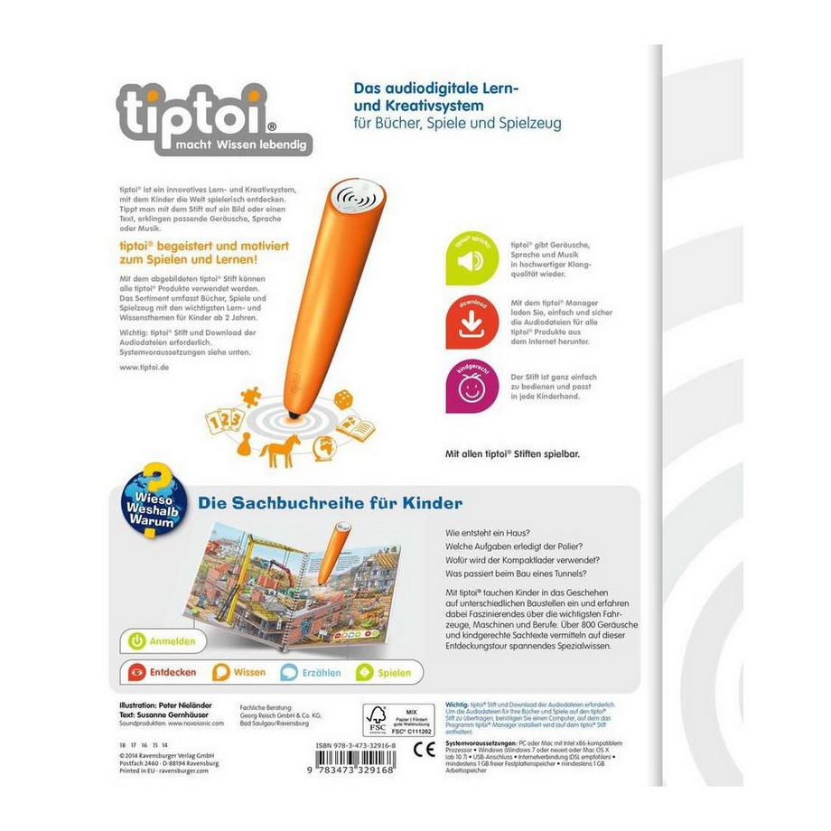 tiptoi Komm mit auf die Baustelle (Nr.15) Susanne Gernhäuser Couverture rigide 