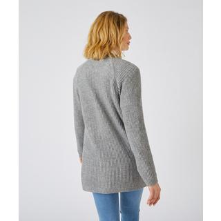 Damart  Lange Strickjacke aus Wollmix, Patentrippstrick , Knopfleiste. 