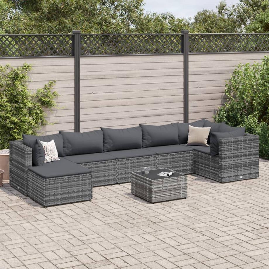 VidaXL Salon de jardin rotin synthétique  