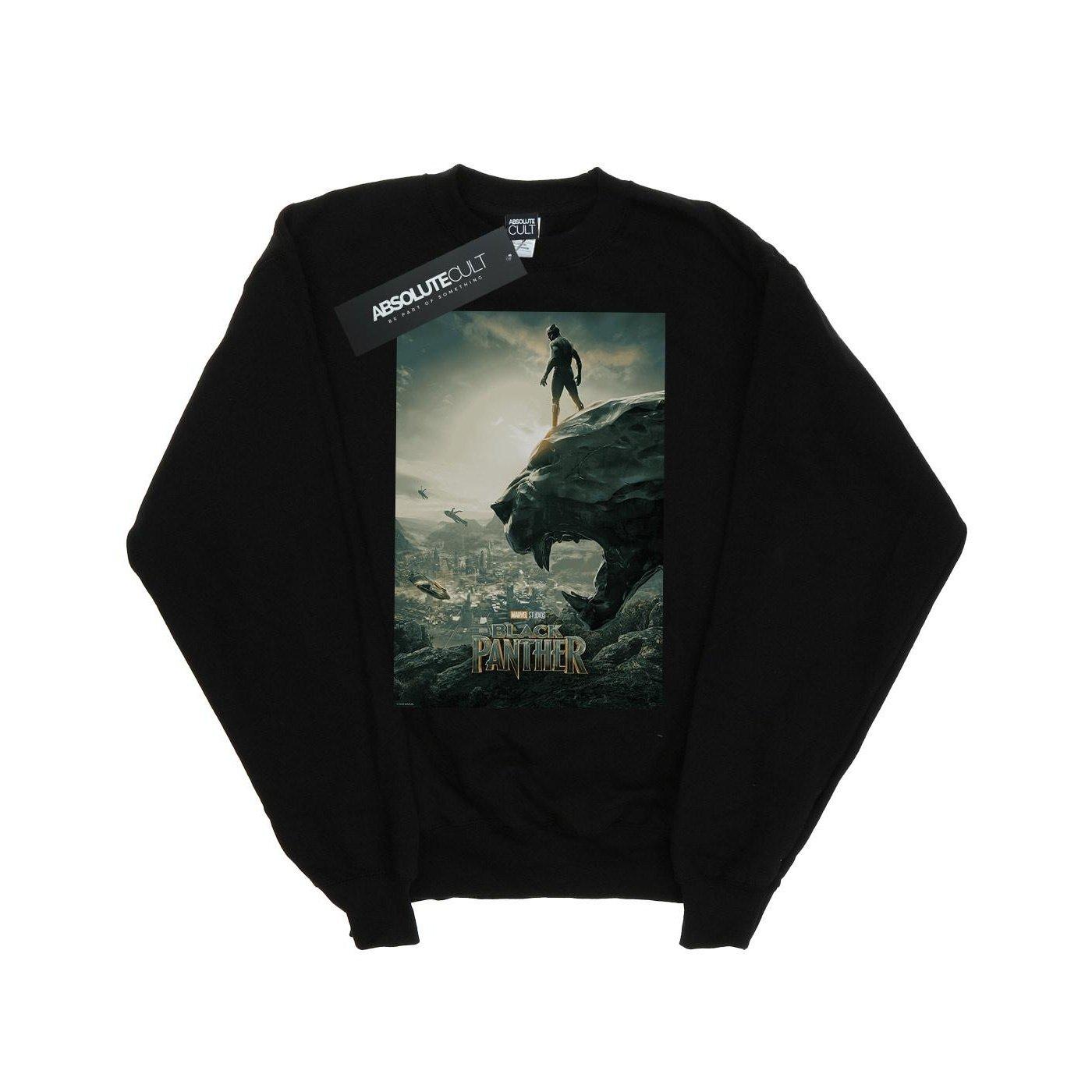 Image of Black Panther Poster Sweatshirt Unisex Schwarz 152-158