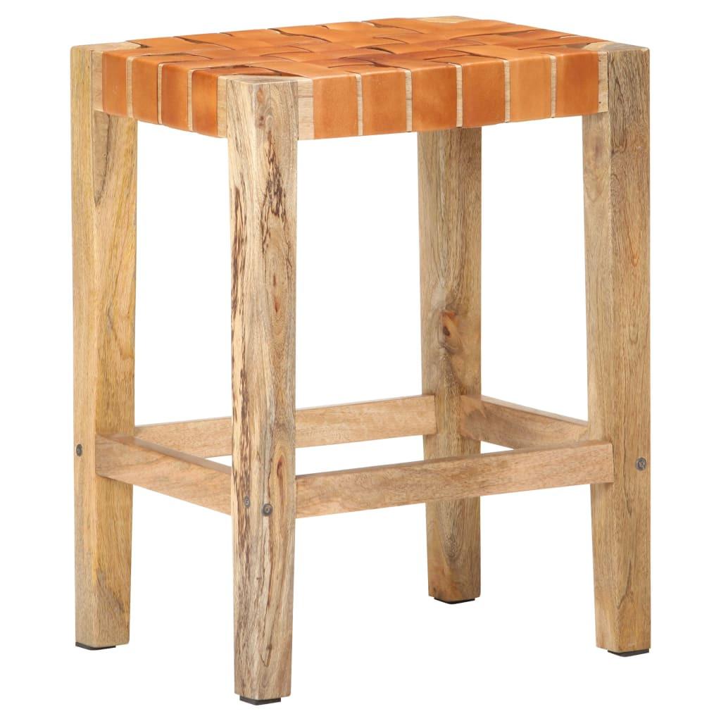 VidaXL Tabouret de bar cuir  