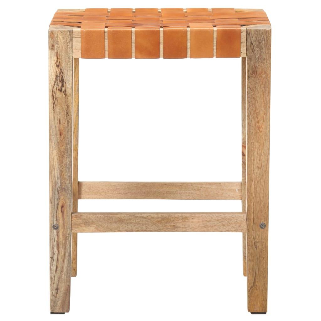 VidaXL Tabouret de bar cuir  