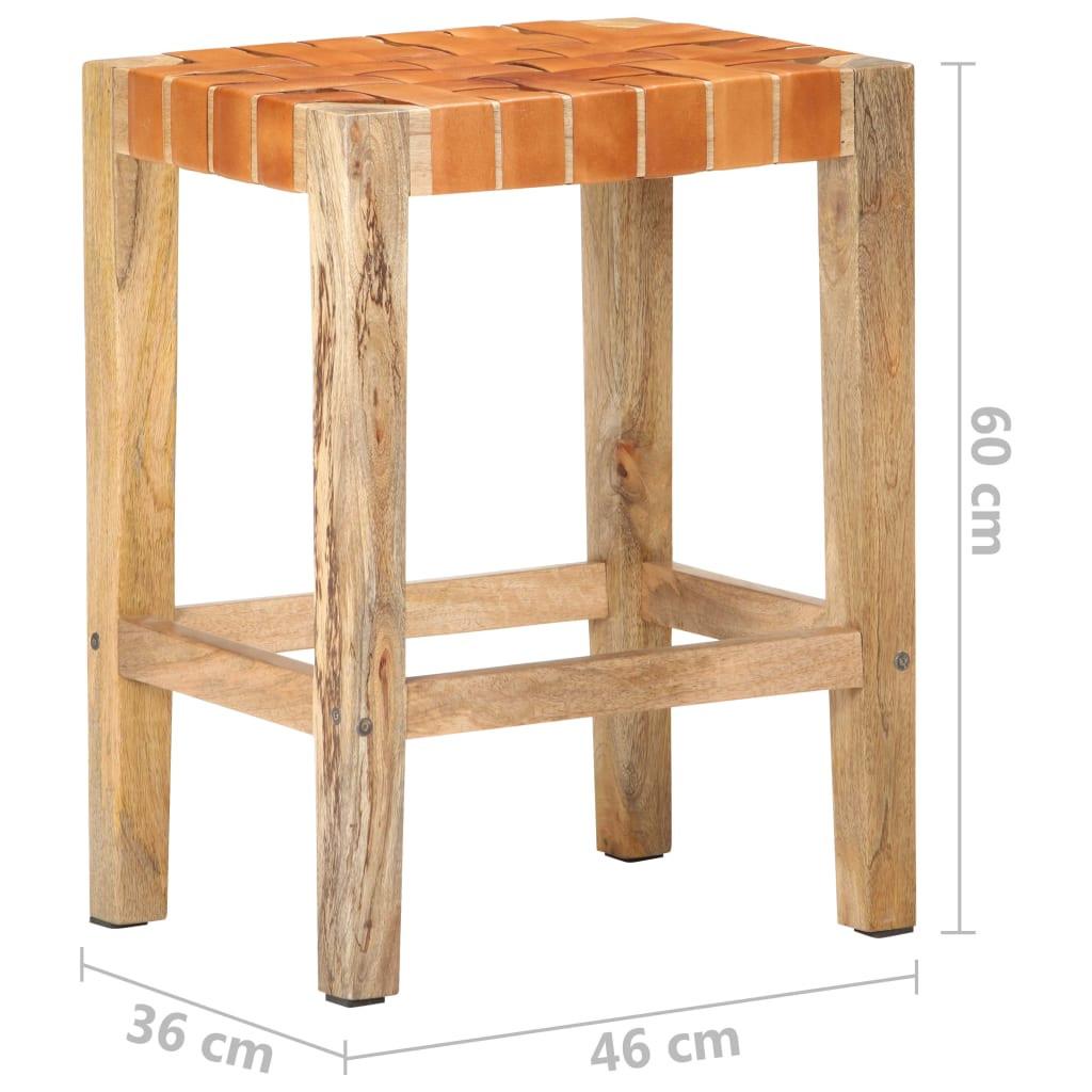 VidaXL Tabouret de bar cuir  