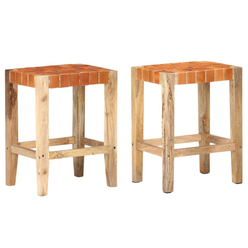 VidaXL Tabouret de bar cuir  