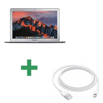 Refurbished MacBook Air 13" 2017 Core i5 1,8 Ghz 8 Gb 128 Gb SSD Silber + Lightning Zu USB 1 Meter Weiß Apple