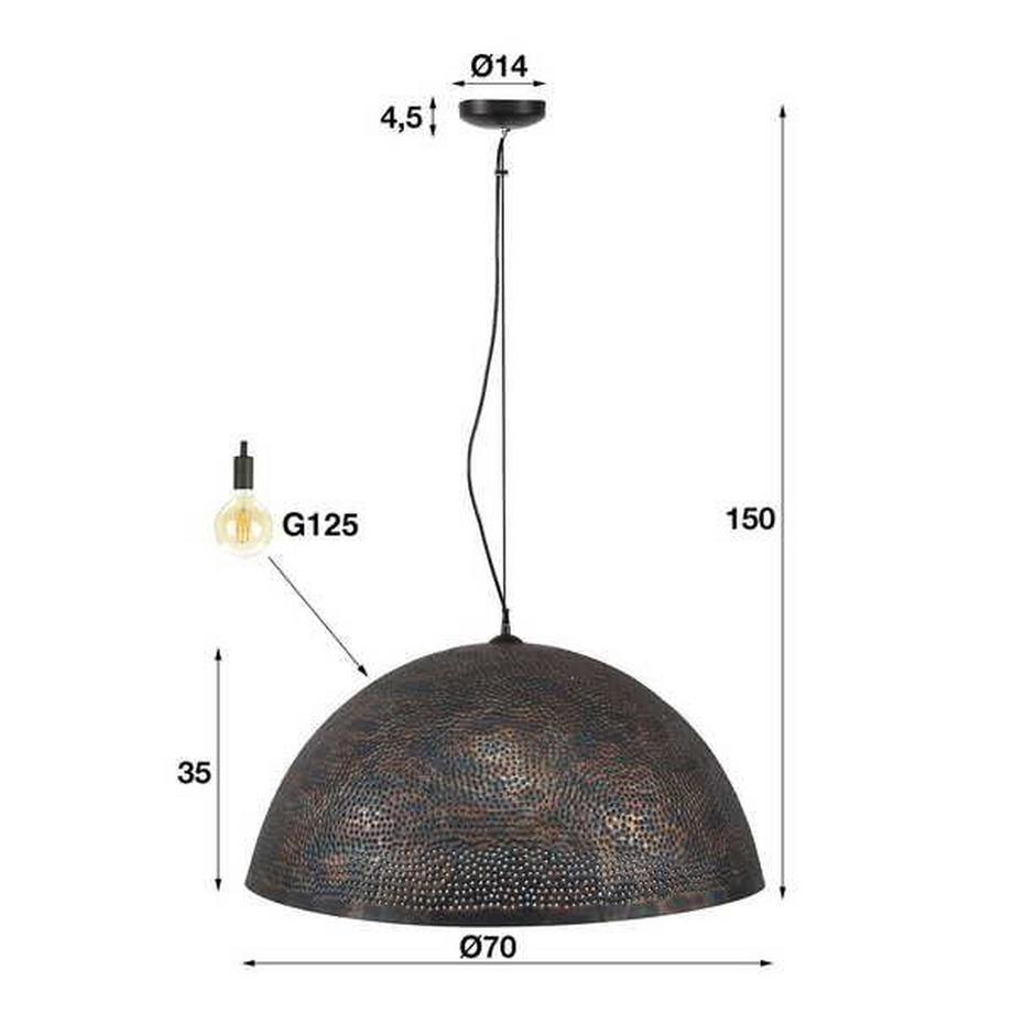 mutoni Lampe suspendue 70x70 punch brun noir  