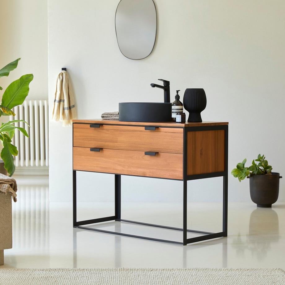 Tikamoon Mobile da bagno in acacia massello 100 cm Urban  