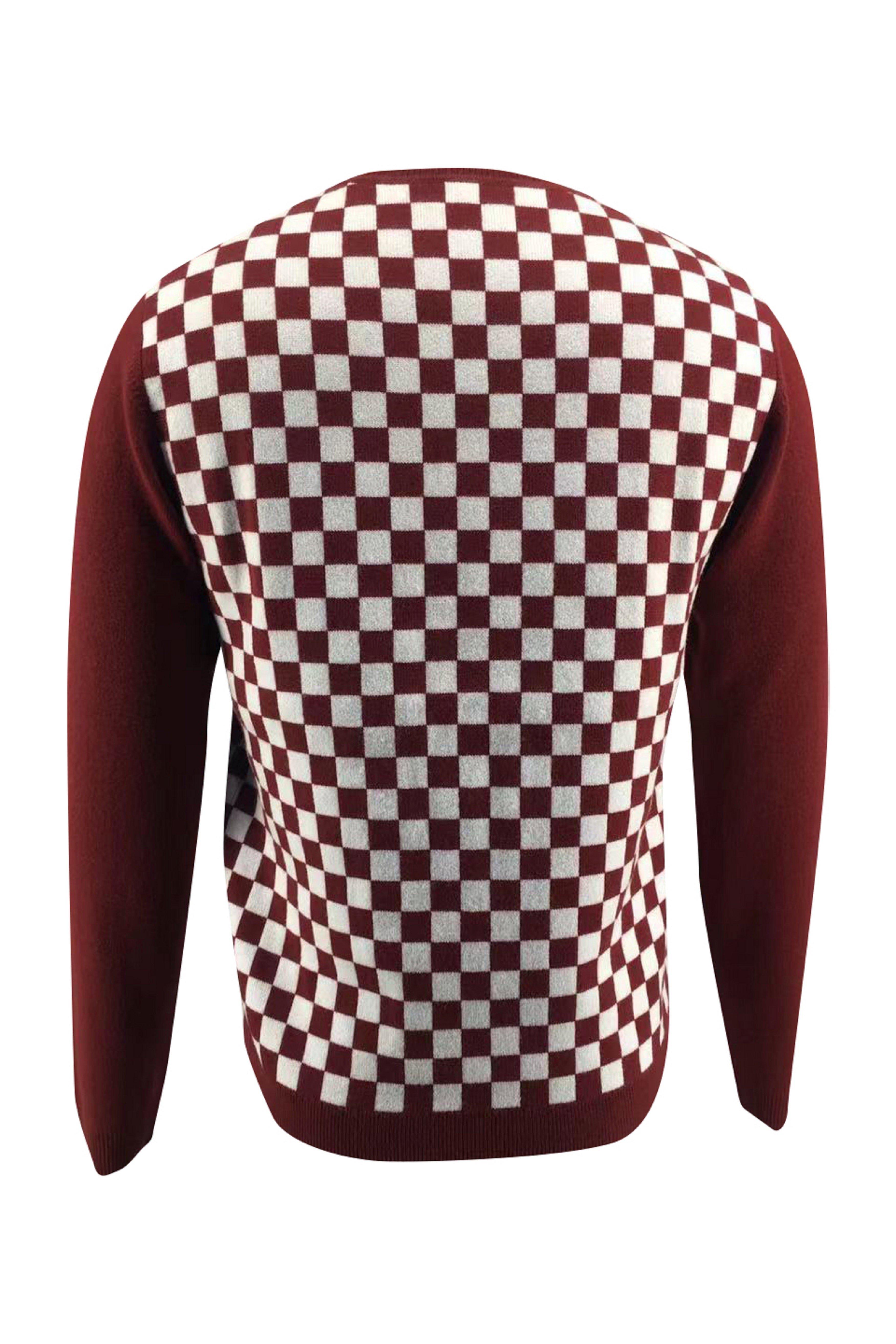 Bellemere New York  Kaschmir-Merino-Fantasy-Pullover mit Checker-Print 