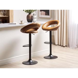 Beliani Lot de 2 tabourets de bar en Cuir PU Moderne PEORIA  