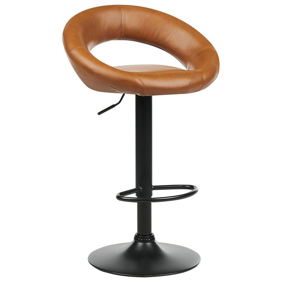 Beliani Set di 2 sedie alte en Pelle sintetica Retrò PEORIA  