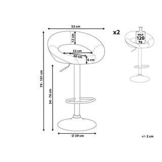 Beliani Lot de 2 tabourets de bar en Cuir PU Moderne PEORIA  