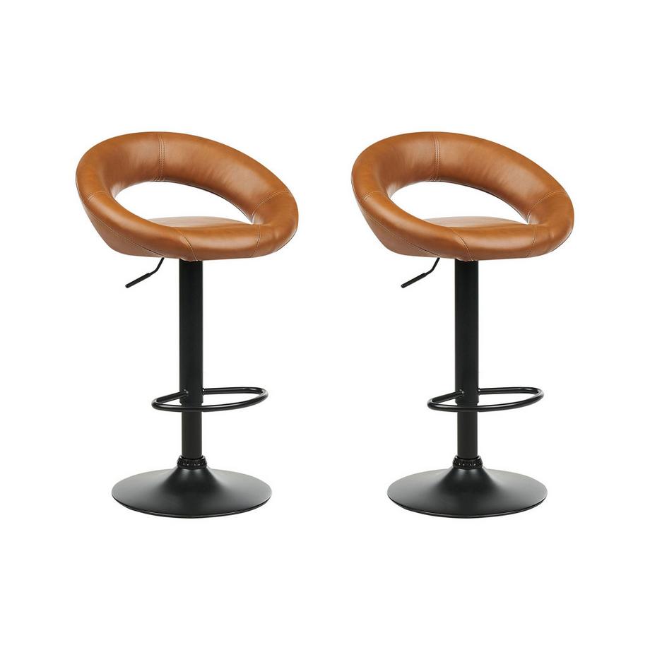 Set di 2 sedie alte en Pelle sintetica Retrò PEORIA