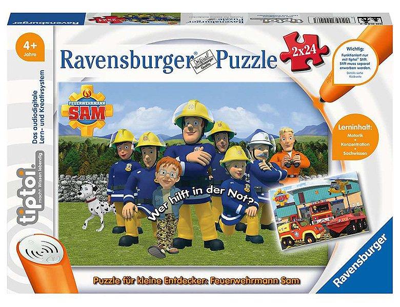 Ravensburger  tiptoi Puzzle für kleine Entdecker: Feuerwehrmann Sam (2x24) 