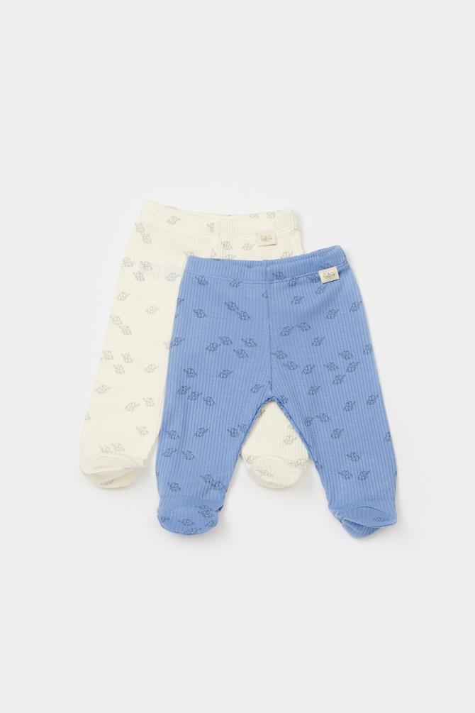 BabyCosy Organic  Pantalon à pied, 2 Pack 