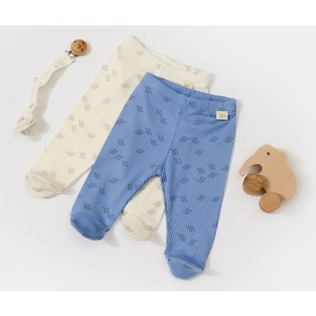 BabyCosy Organic  Pantalon à pied, 2 Pack 