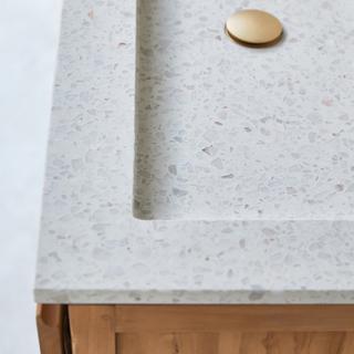 Tikamoon Badezimmermöbel aus massivem Teakholz und Premium-Terrazzo Moon 80 cm Edgar  