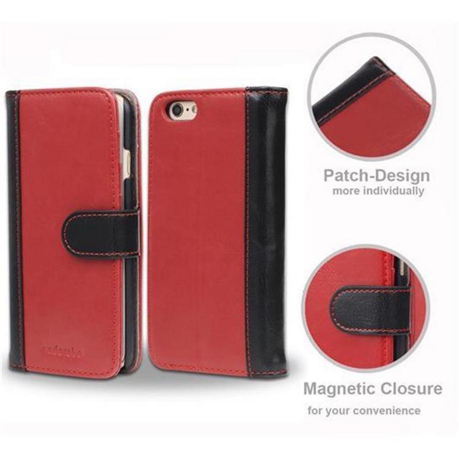 Cadorabo  Housse compatible avec Apple iPhone 6 / 6S - Coque de protection avec fonction de rangement et porte-carte au design bicolore 