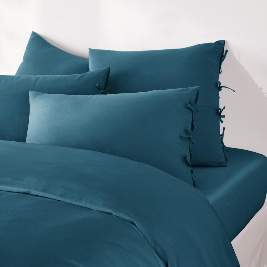 La Redoute Intérieurs Taie d'oreiller unie à nouettes en coton  