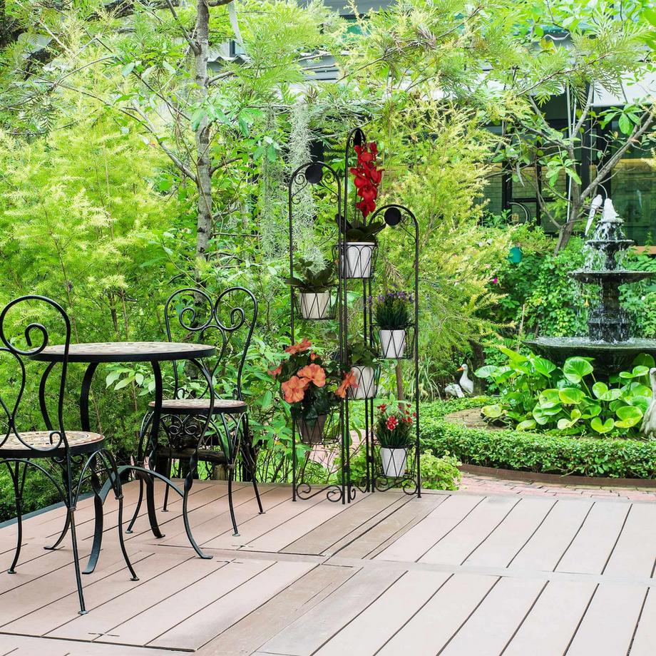 B2X  Socle de fleur noir en métal 