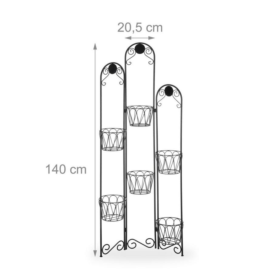 B2X  Socle de fleur noir en métal 
