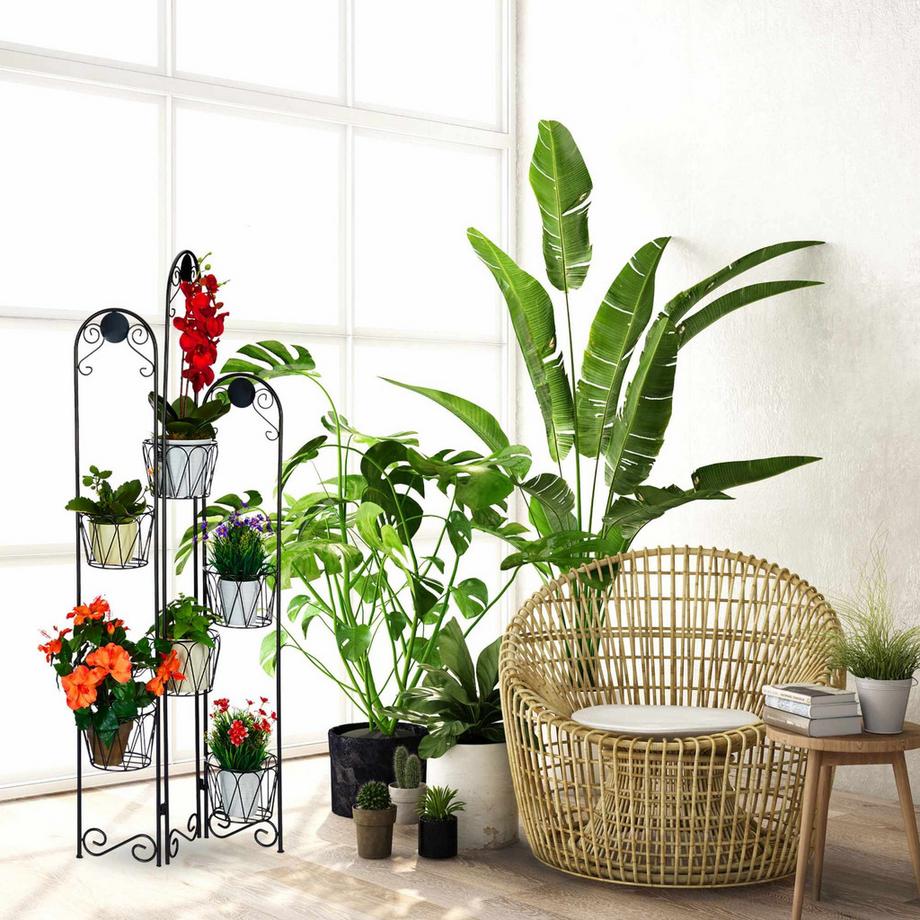 B2X  Socle de fleur noir en métal 