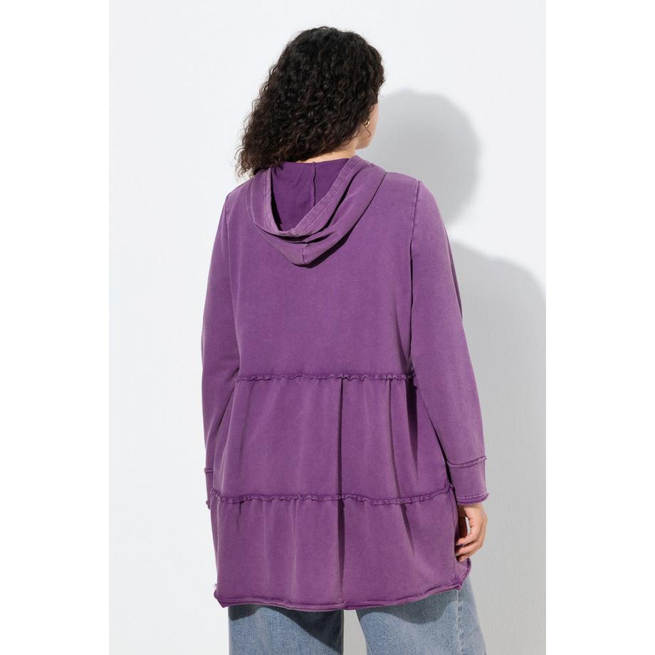 Ulla Popken Longue Veste à Capuche Look Vintage Ligne A  