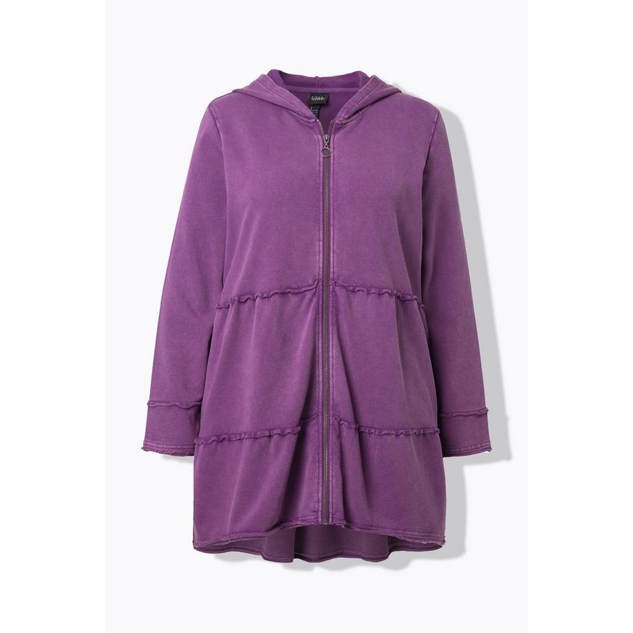 Ulla Popken Longue Veste à Capuche Look Vintage Ligne A  