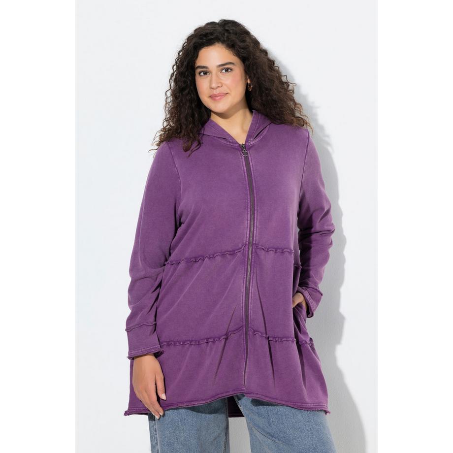 Ulla Popken Longue Veste à Capuche Look Vintage Ligne A  