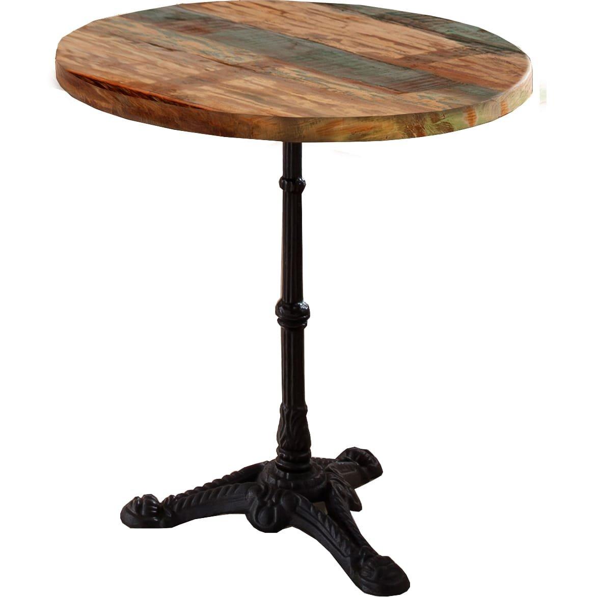 mutoni Plateau de table bois de récupération rond coloré 60x3  