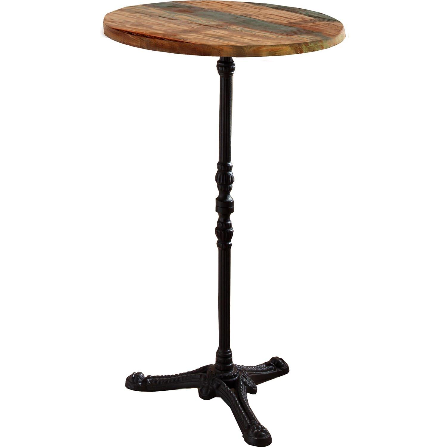 mutoni Plateau de table bois de récupération rond coloré 60x3  