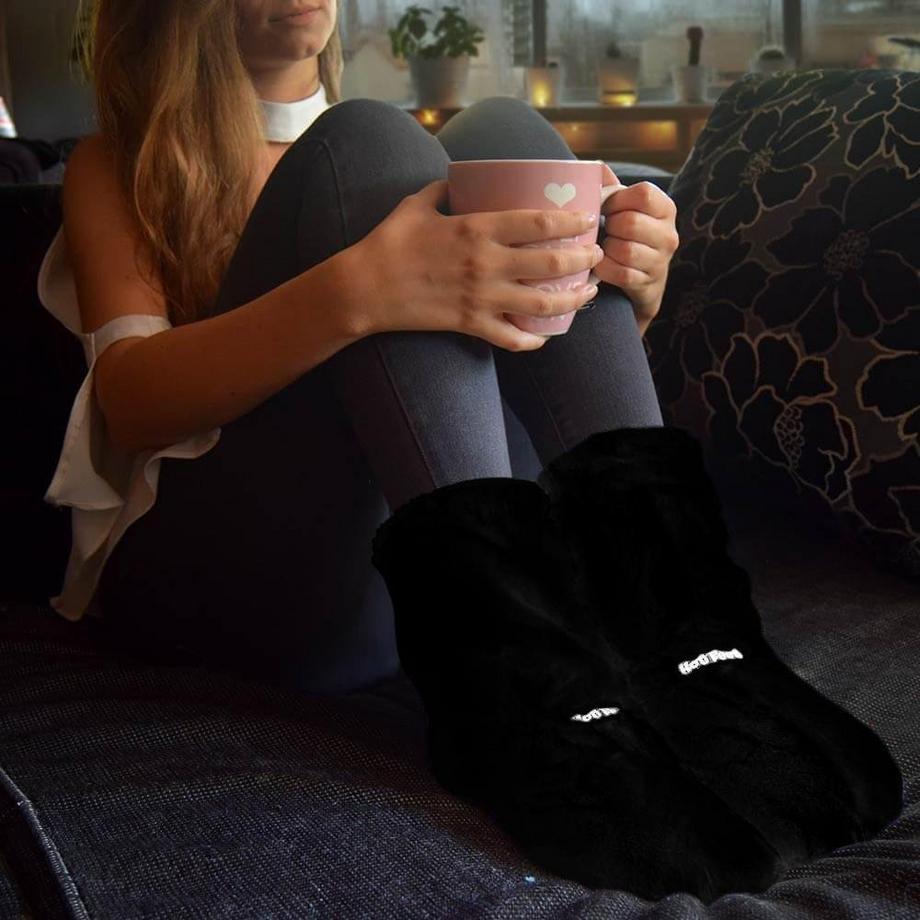 Mikamax  Hot Boots Deluxe, beheizbare Hausschuhe - Schwarz 