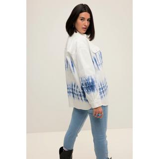 Studio Untold  Camicia di jeans dal taglio oversize con righe batik, collo da camicia e maniche lunghe 