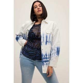 Studio Untold  Chemise en jean oversize à rayures batik, col chemise et manches longues 