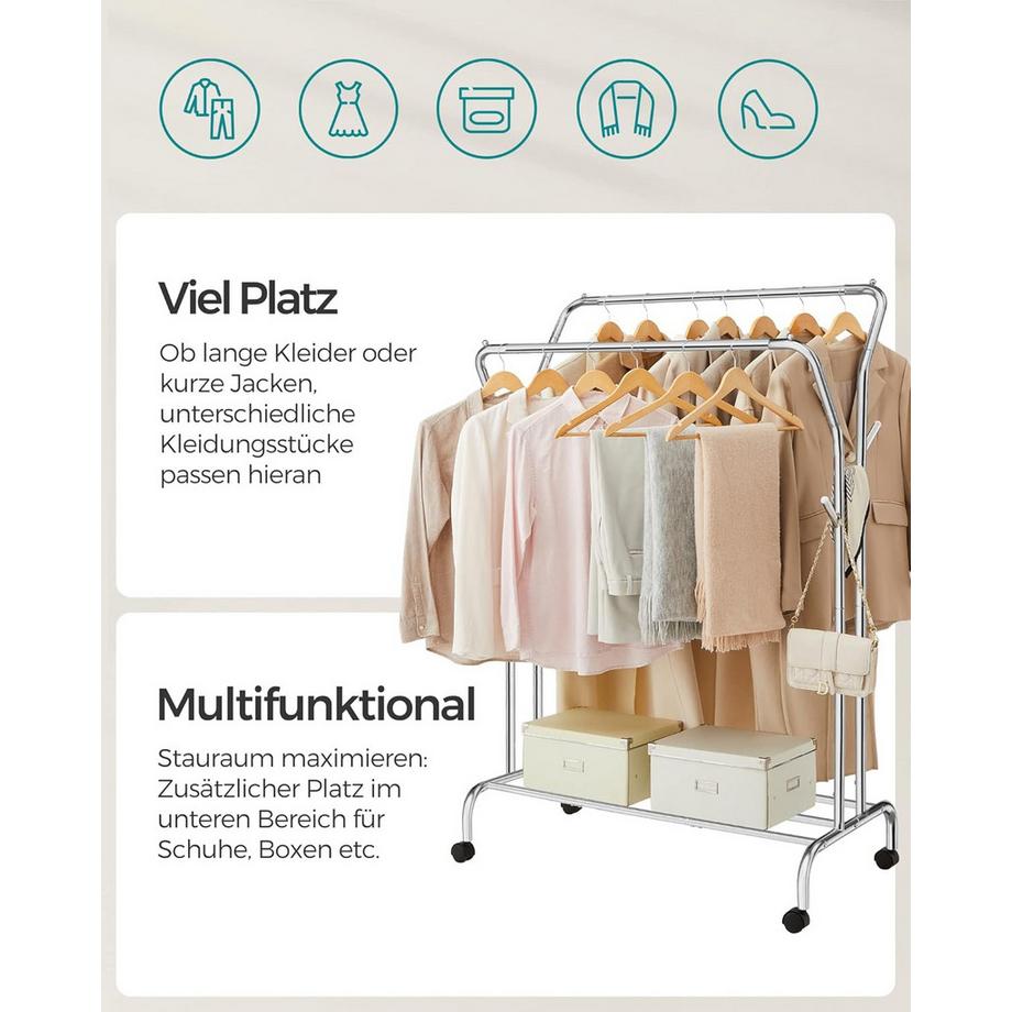 Songmics Kleiderständer auf Rollen  
