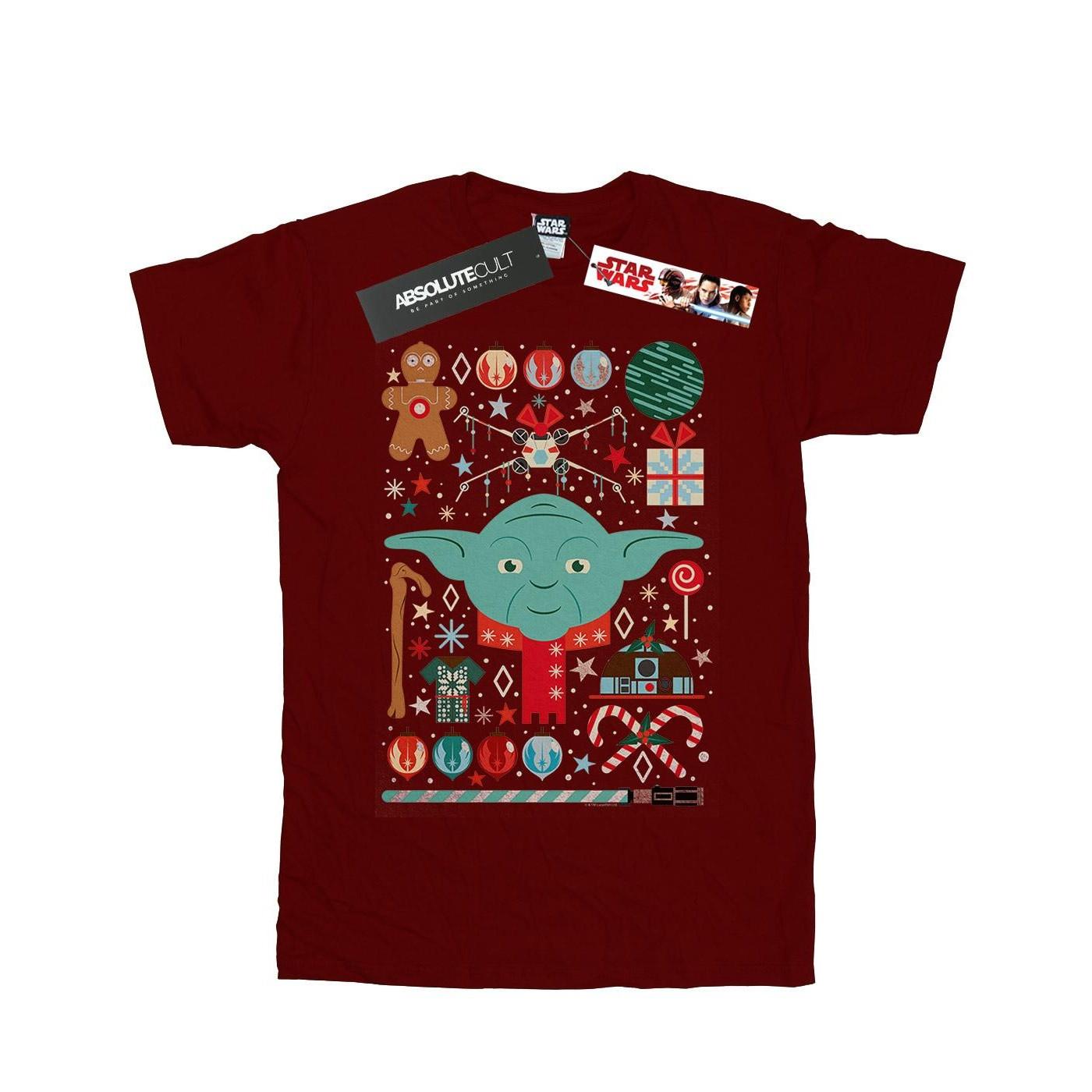 Image of Yoda Christmas Tshirt Mädchen Weinrot 140/146