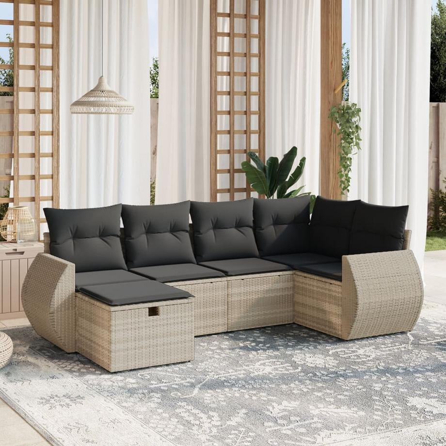 VidaXL set divano da giardino Polirattan  