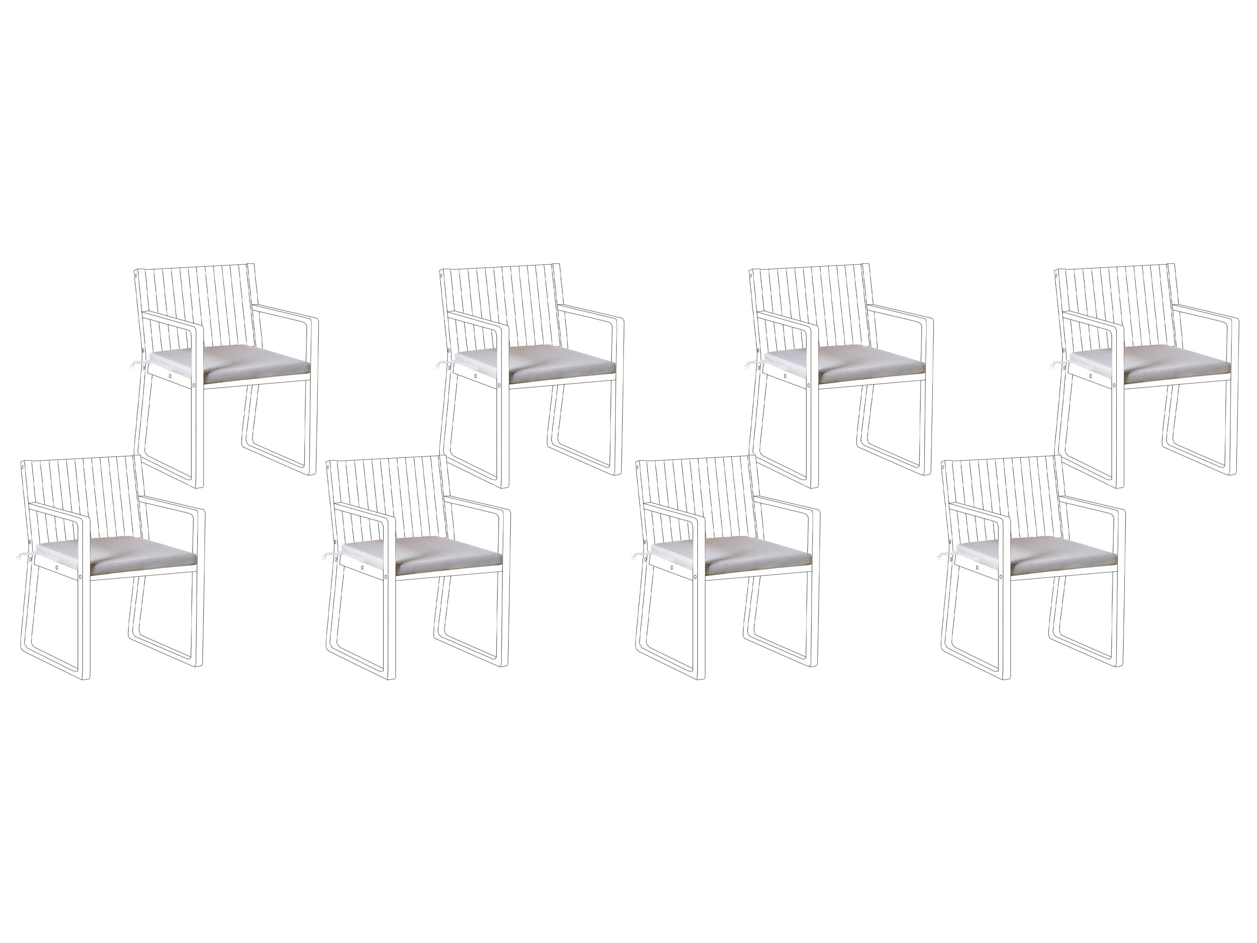 Beliani Lot de 8 coussins pour chaises de jardin en Polyester Moderne SASSARI PREMIUM  