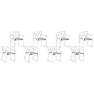 Beliani Lot de 8 coussins pour chaises de jardin en Polyester Moderne SASSARI PREMIUM  