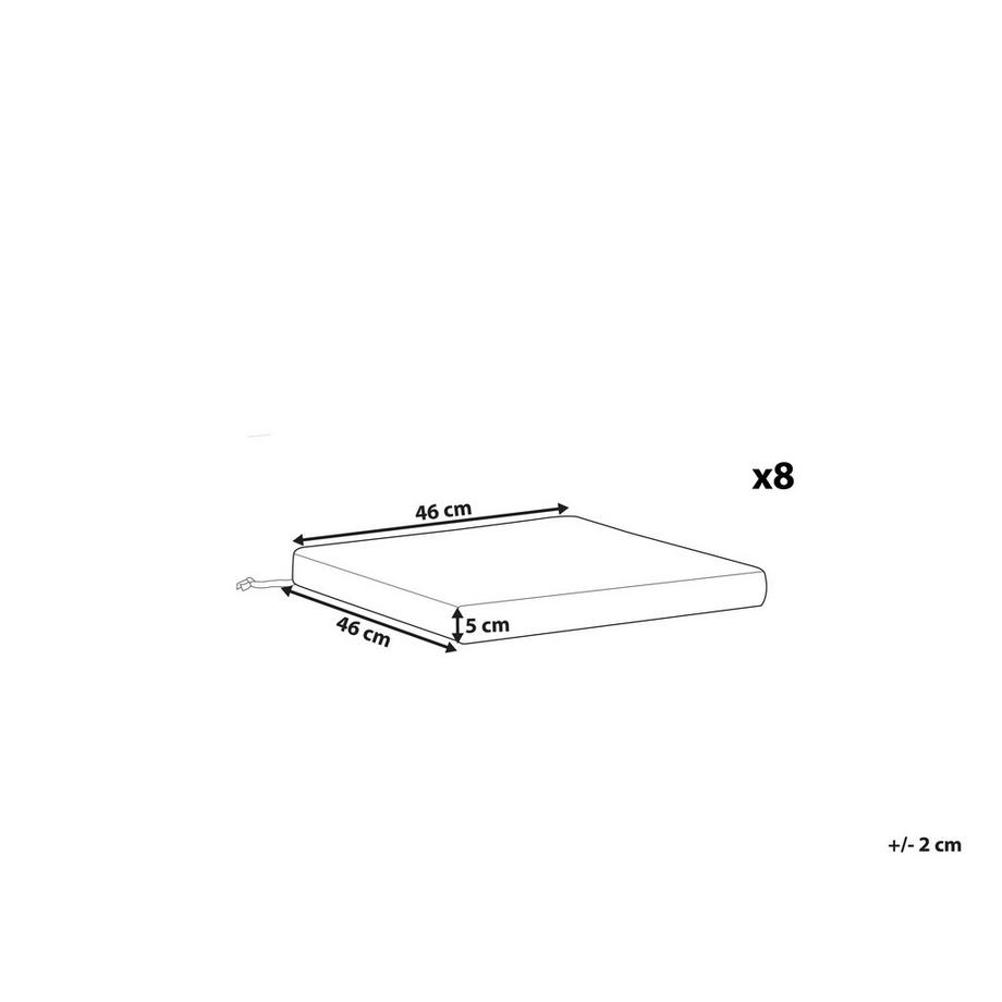 Beliani Gartenstuhlkissen 8er Set aus Polyester  SASSARI PREMIUM  