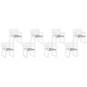 Lot de 8 coussins pour chaises de jardin en Polyester Moderne SASSARI PREMIUM