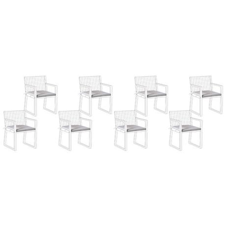 Beliani Lot de 8 coussins pour chaises de jardin en Polyester Moderne SASSARI PREMIUM  