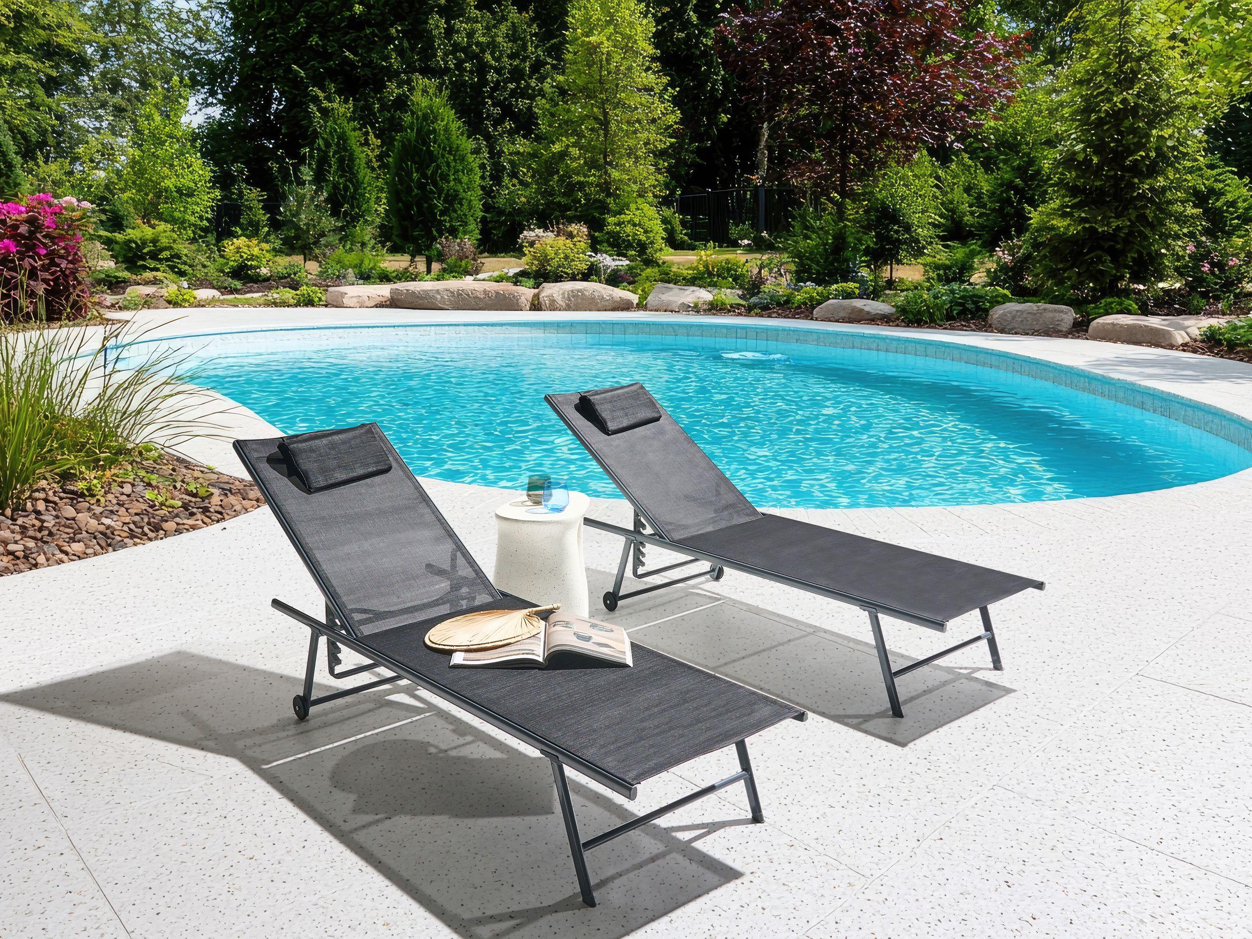 Beliani Lot de 2 transats en Acier Moderne SORONI  