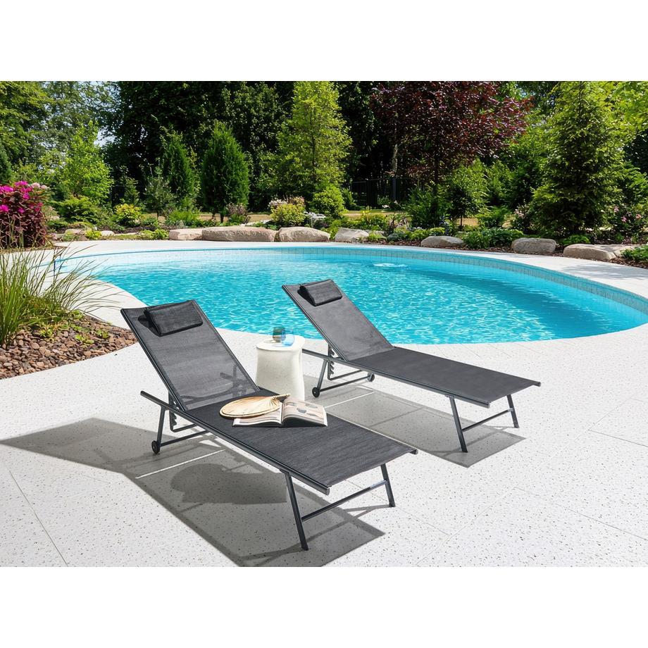 Beliani Gartenliege 2er Set aus Stahl  SORONI  