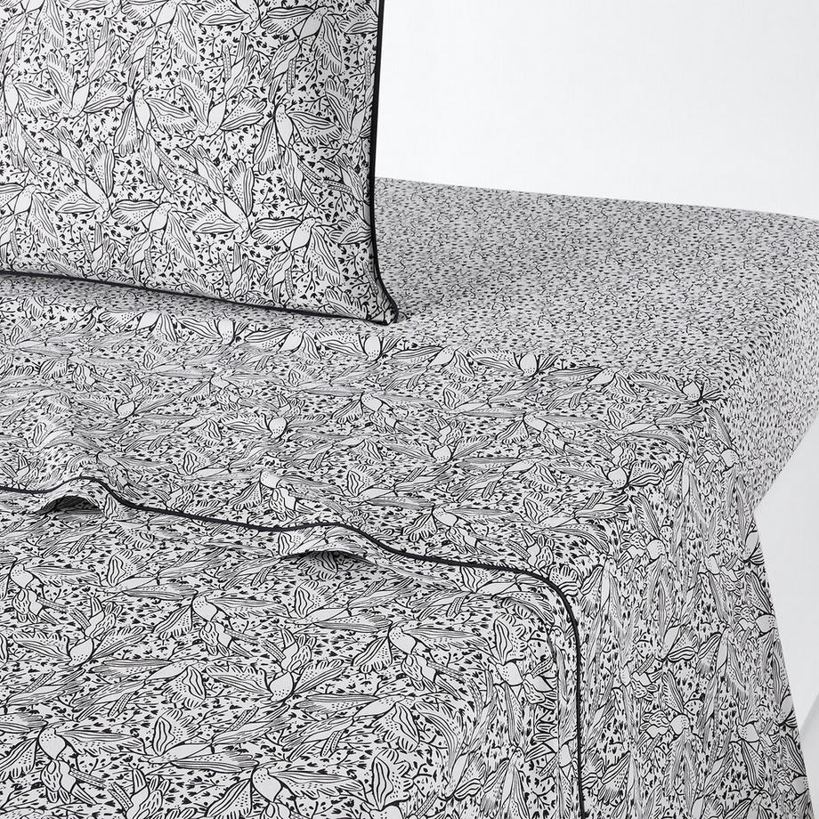 Drap plat coton lavé