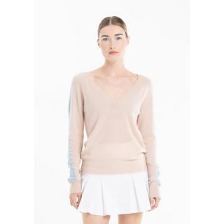 Studio Cashmere8  Pull col V avec bande sur les manches - 100% cachemire RIA 1 