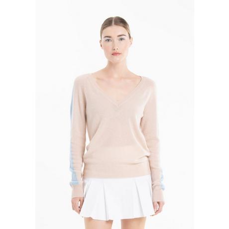 Studio Cashmere8  Maglione con collo a V e banda sulle maniche - 100% cashmere RIA 1 