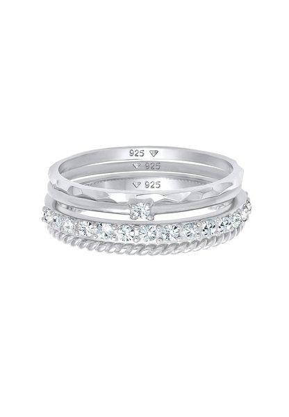 Elli  Bague Empilée Pour Femme, Set De 4, Torsadée 