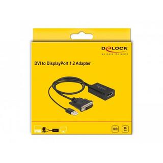 DeLock  DeLOCK Adapter DVI Stecker zu DisplayPort 1.2 Buchse 4K mit HDR Funktion 50 cm 